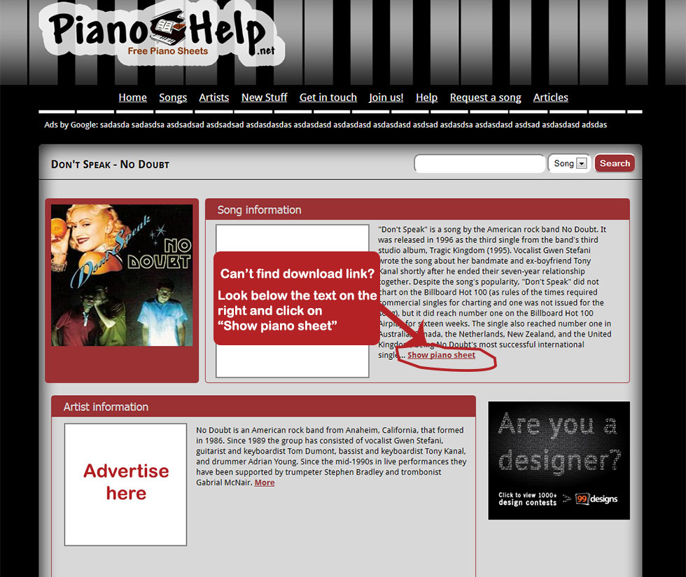 free piano docs, free piano sheets